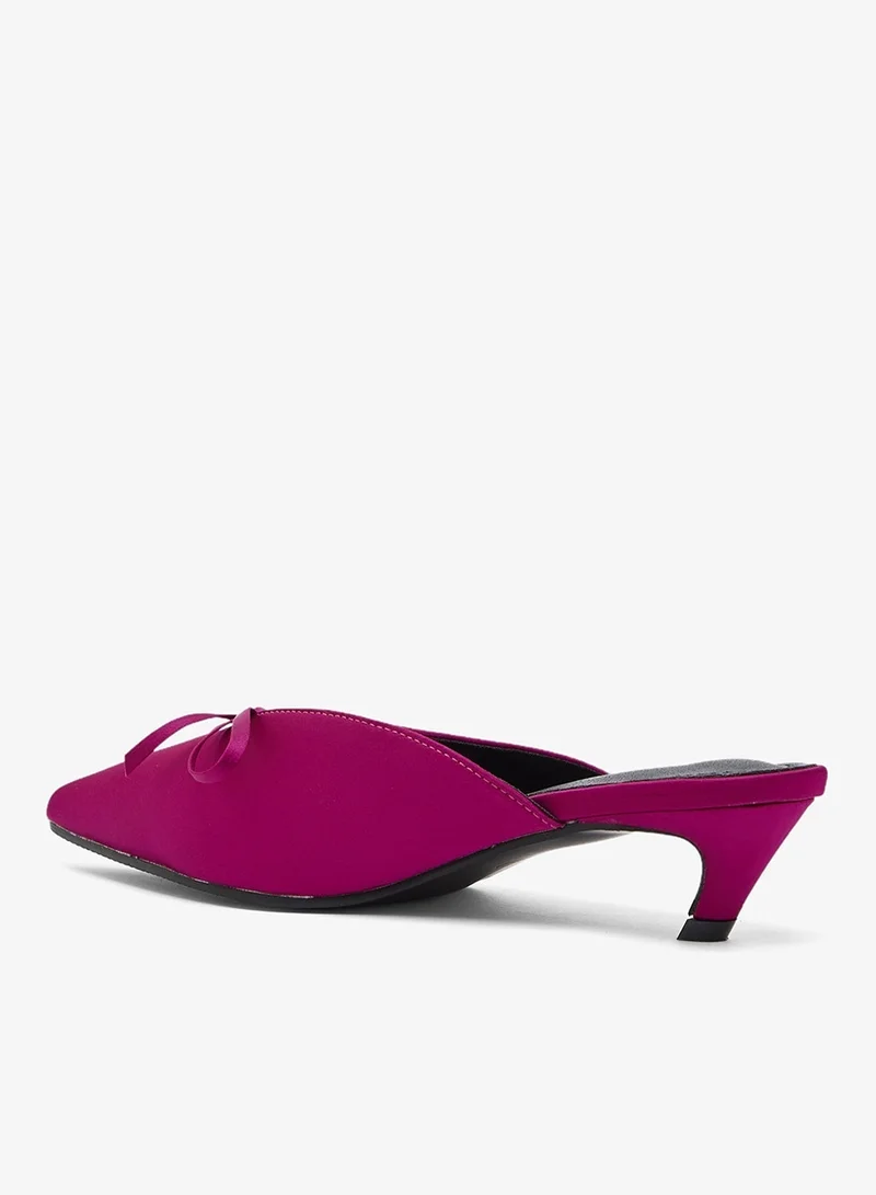 Ginger Bow Detail Open Back Ballet Flats