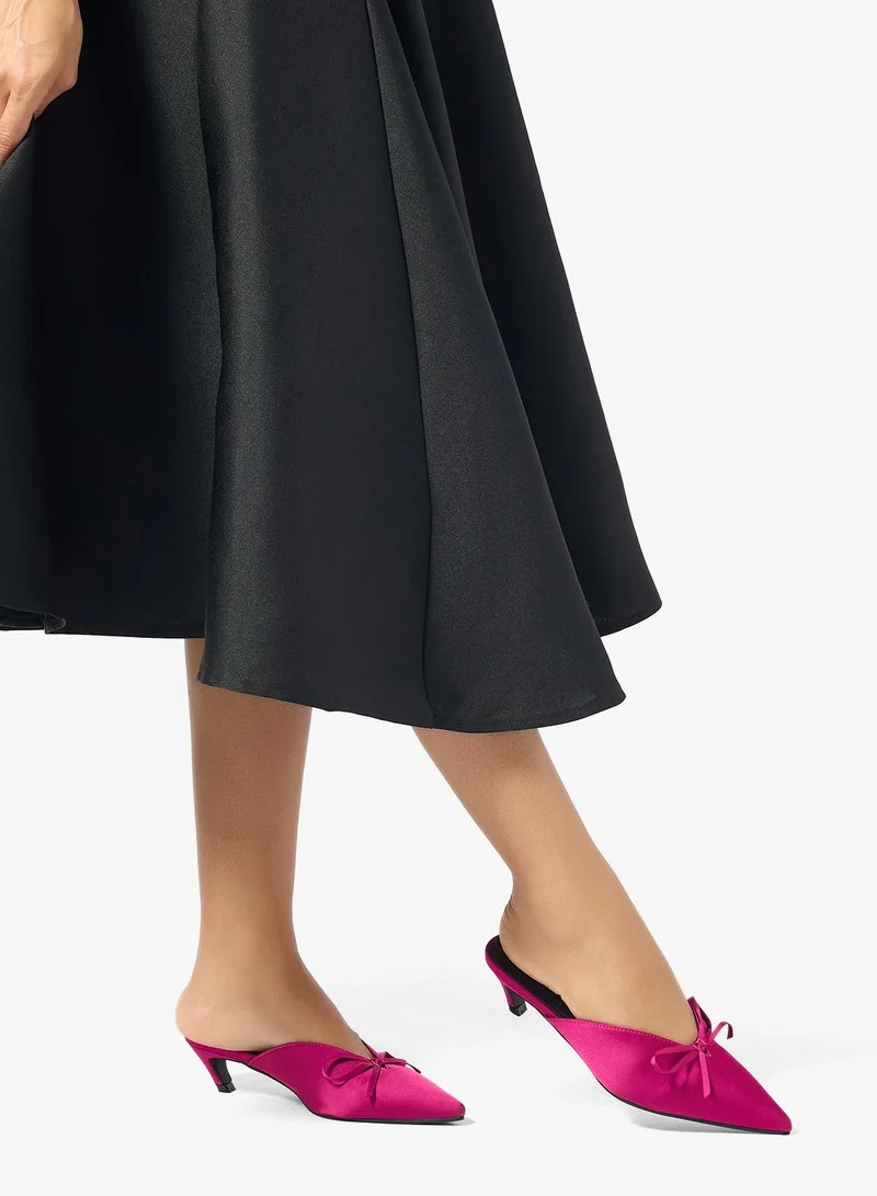Ginger Pink Bow Detail Open Back Ballet Flats for Women | Best Price UAE