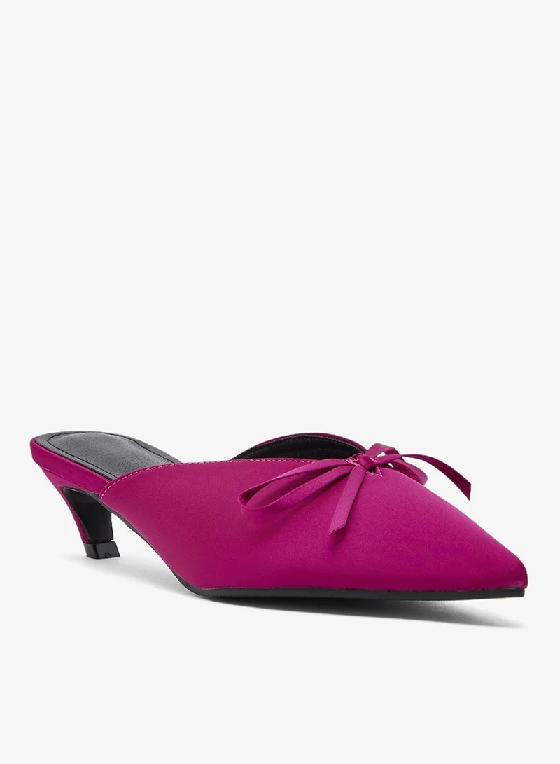 Ginger Pink Bow Detail Open Back Ballet Flats for Women | Best Price UAE
