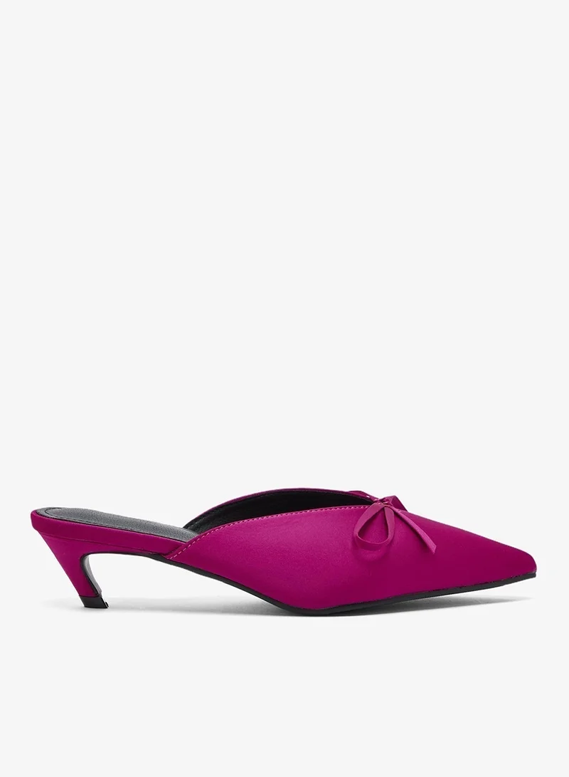 Ginger Pink Bow Detail Open Back Ballet Flats for Women | Best Price UAE