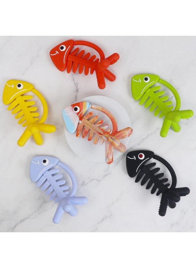 Bebe Mondo 3in1 Infant Toys, Baby Teething Toys 0-3-6-12 Months, Teethers for Babies 3-6 6-12 Months for Teething Relief,Baby Teether Gift,Silicone,Sensory, Baby Toys 0-6 Months, USA Patent Pending,Rainbow Fish - Image 4