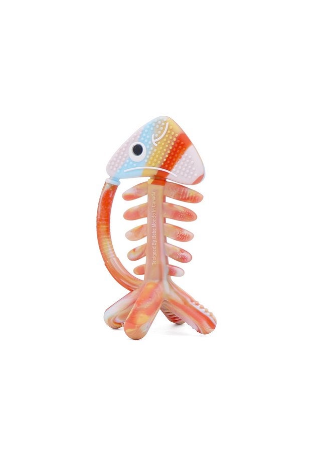 Bebe Mondo 3in1 Infant Toys, Baby Teething Toys 0-3-6-12 Months, Teethers for Babies 3-6 6-12 Months for Teething Relief,Baby Teether Gift,Silicone,Sensory, Baby Toys 0-6 Months, USA Patent Pending,Rainbow Fish - Image 1