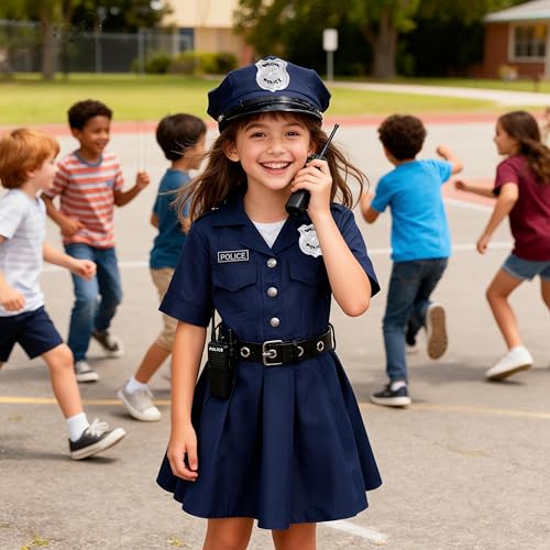 CIFITERY Girls Police Officer Costume Kids Cop Uniform Toddler Policeman Outfit Police Dress Up Career Day Halloween Gifts - Image 5