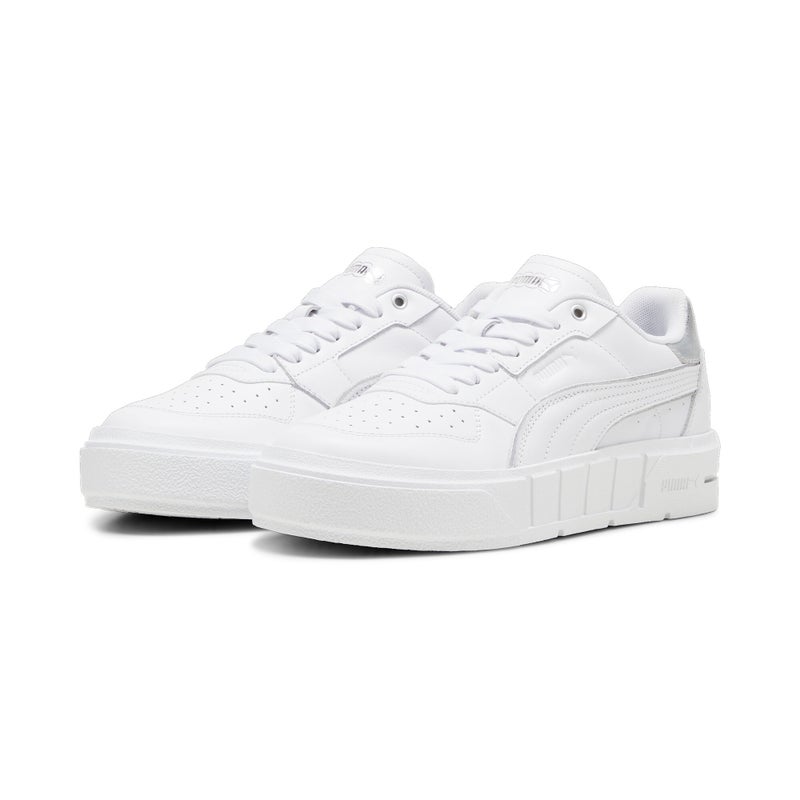 PUMA Cali Court Womens White Leather Metallic Sneakers - Image 4