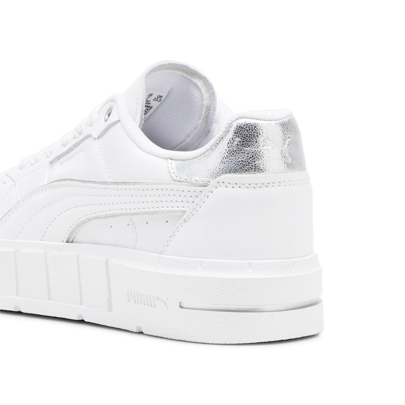 PUMA Cali Court Womens White Leather Metallic Sneakers - Image 5