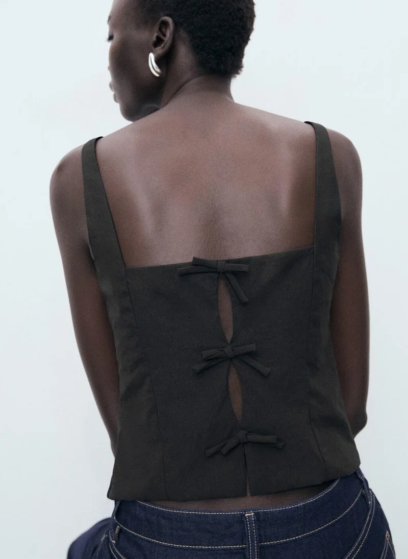 MANGO Top With Bows On The Back