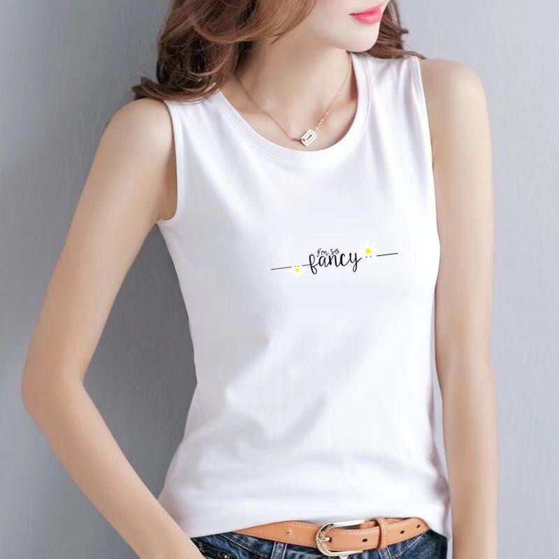 100% pure cotton vest for women's summer outerwear 2025 plus size loose breathable morning run sleeveless versatile undershirt for women - Image 1