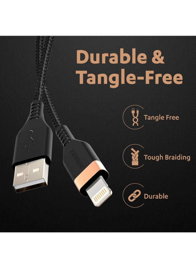Duracell Renewed - Duracell USB-A to Lightning Braided Sync & Charge Cable - 1.2M (3.9 Feet) - Black - Image 5