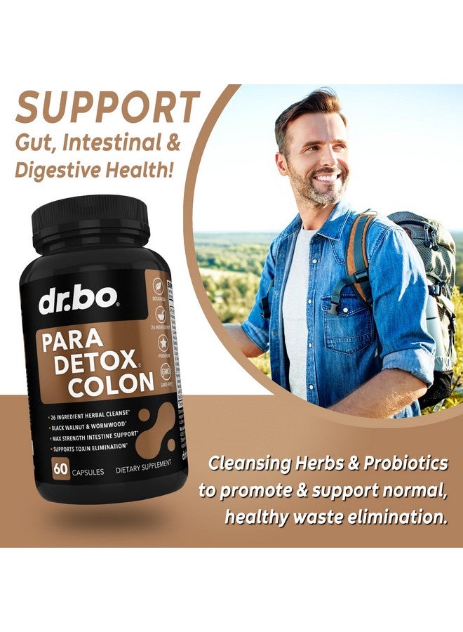 dr.bo Colon Cleanse Pills Body Detox - Intestinal Guard Cleanser for Stomach - Natural Weight Flush Cleaner Supplement Complex, Women Men Kids, Herbal Wormwood Black Walnut Clove - Gut Loss Health Capsules - Image 3