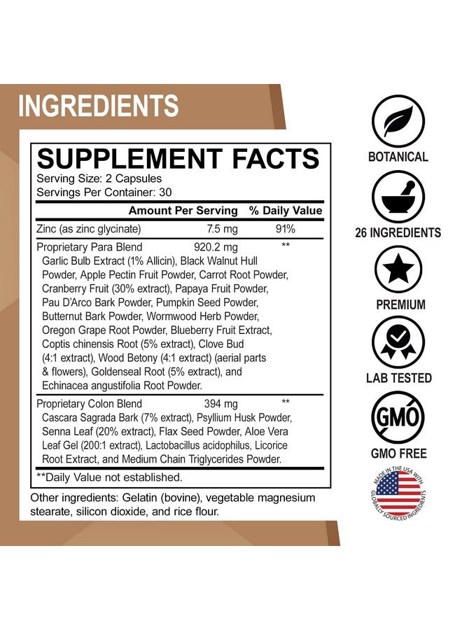 dr.bo Colon Cleanse Pills Body Detox - Intestinal Guard Cleanser for Stomach - Natural Weight Flush Cleaner Supplement Complex, Women Men Kids, Herbal Wormwood Black Walnut Clove - Gut Loss Health Capsules - Image 5