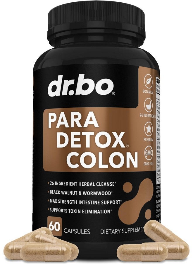 dr.bo Colon Cleanse Pills Body Detox - Intestinal Guard Cleanser for Stomach - Natural Weight Flush Cleaner Supplement Complex, Women Men Kids, Herbal Wormwood Black Walnut Clove - Gut Loss Health Capsules - Image 1