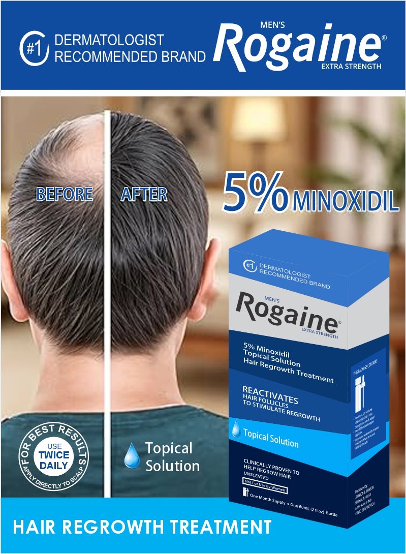 Incognito Rogaine Men's 5% Minoxidil Solution 60 ML – Boost Hair Regrowth - Image 1