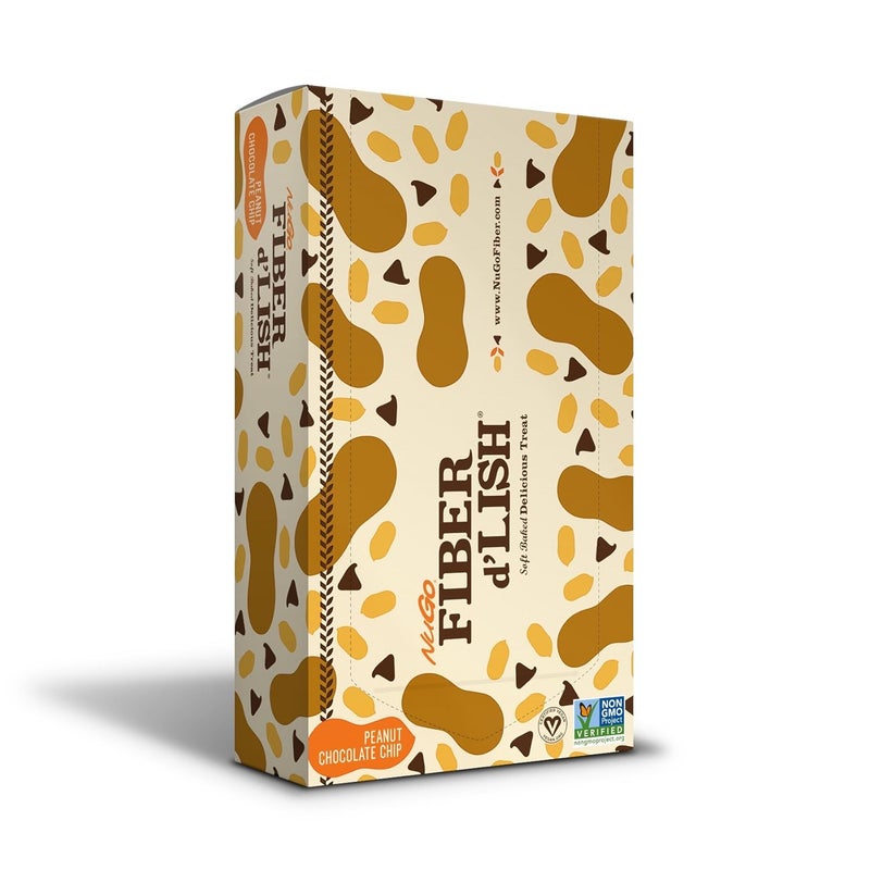NuGo Fiber d'Lish Peanut Chocolate Chip Bars for Everyone