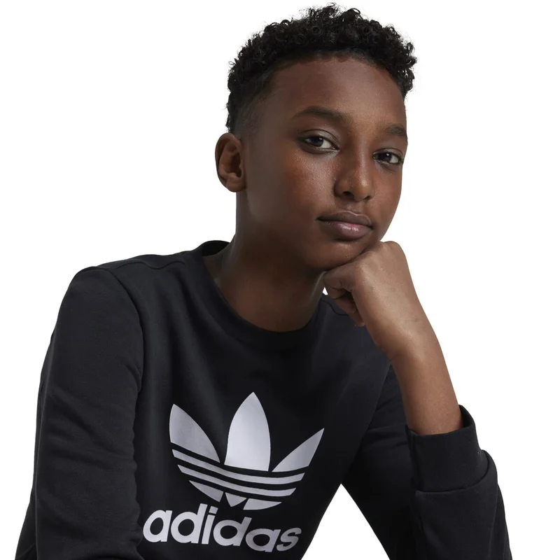 Adidas Originals Black TREFOIL CREW Black Originals Kids SWEATSHIRTS  | Best Price UAE
