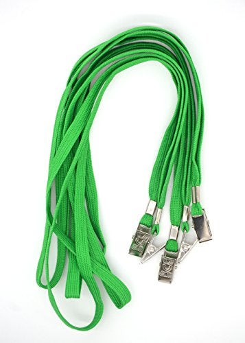 Bird Fiy® 50 Pcs Lanyard Bulldog Clip 32-inch Flat Braid Neck Lanyard for Id Cards/badges (Green) - Image 2