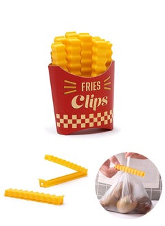 12 Pcs French Fries Shaped Fun Bag Clips, Bag Clips for Food Storage, Plastic Heavy Duty Air Tight Seal Grip, Seal Opened Food Packages, Kitchen Accessories, Tightly Seals Chip