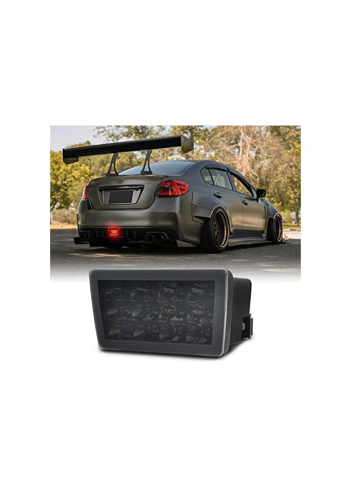 SHINEFIT LED F1 Style Rear Fog Light Compatible with WRX STi 20112021 Impreza 20112016 XV Crosstrek 20132017 Strobe Flashing Brake Light Smoked Lens - Image 1