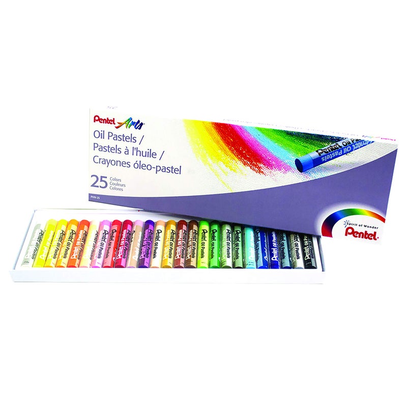 Pentel Arts Oil Pastel Set, Assorted Colors, Set of 25 (PHN-25) - Image 1
