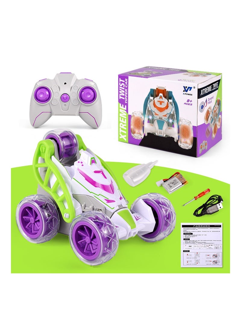 LIXADA High-Speed Remote Controlled Car, RC Car Kids: 360° Rotation, Light, Flip Special Effect, Spray Mist, Music, 2.4 GHz Drift Stunt RC Car Offroad for Children, Gift Children School Boy  - Image 2