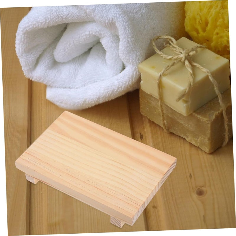 DOITOOL Wooden Vanity Soap Dish Board Multi-use Bathroom Decor Shelf for Wall Counter - Image 4