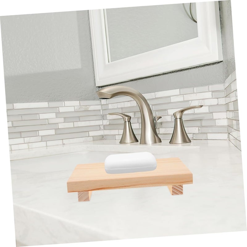 DOITOOL Wooden Vanity Soap Dish Board Multi-use Bathroom Decor Shelf for Wall Counter - Image 5