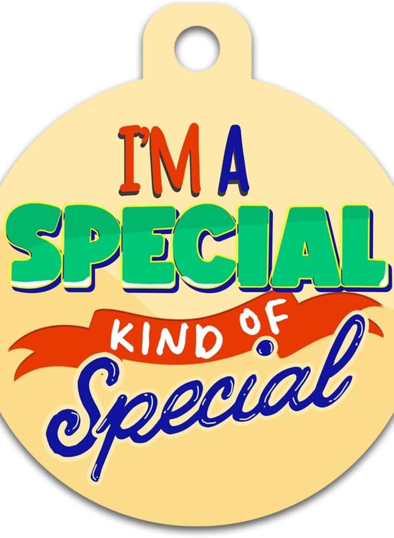 GGOOT Hilarious Dog Cat Pet ID Tag - Funny Sayings On The Front - Contact Info on The Back - Personalize Colors (I'm a Special Kind of Special) - Image 1