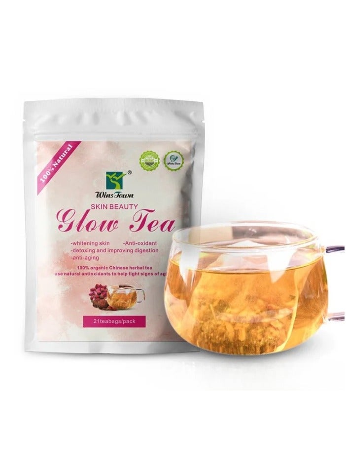 Winstown Skin Beauty Glow Tea, Natural Ingredients Whitening Skin Herbal Tea, Rejuvenate And Moisturizing Safe Herbal Skin Care Tea For Beautiful Whitening And Shinny Skin - Image 1