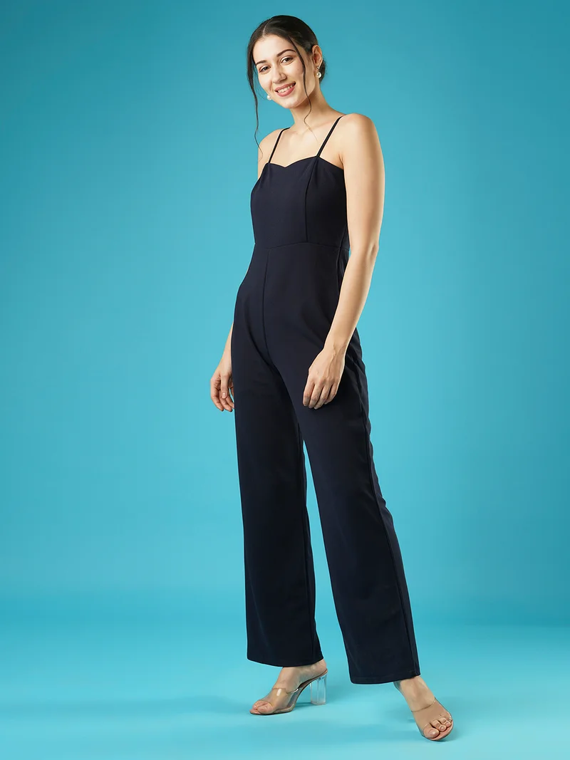 جلو باص جمبسوت نسائي أساسي بحمالات كتف أزرق داكن من جلوبس