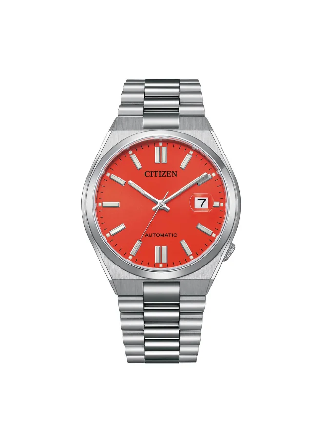 سيتيزن Men's Analog Tonneau Shape Stainless Steel Wrist Watch NJ0158-89W 40 Mm