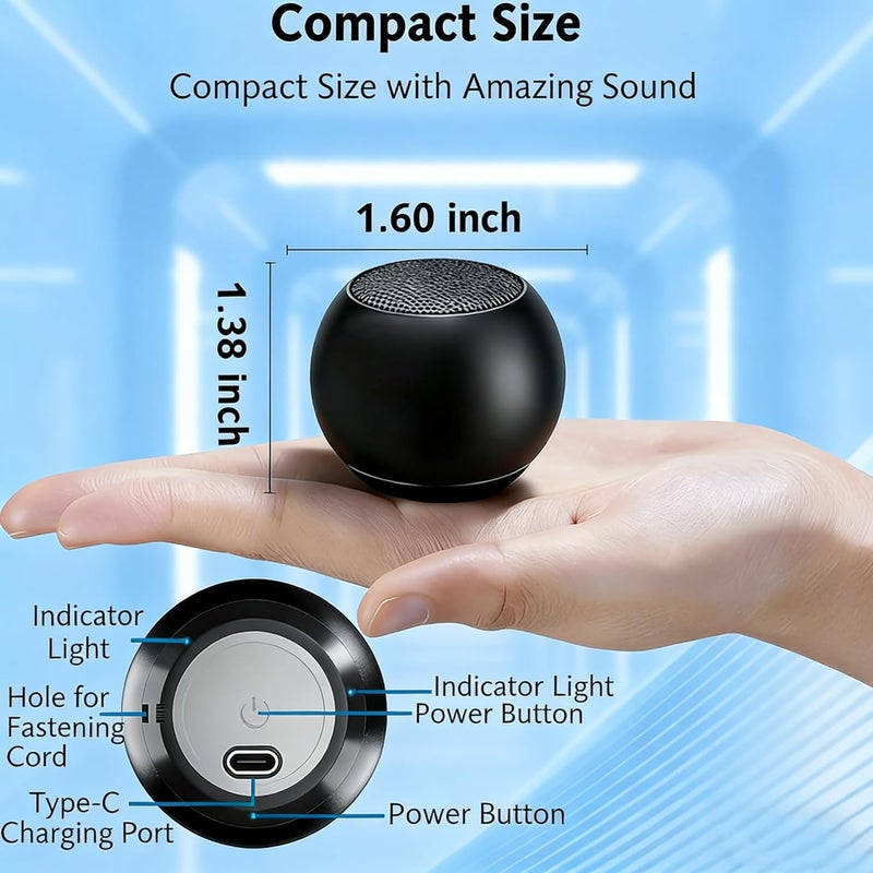 OMIRE Portable Bluetooth Speakers mini Wireless Bluetooth Speaker,Bluetooth 5.3, Mini Speaker with Lanyard Easy to Carry, Brief Design, IPX4 Waterproof Speaker - Image 3