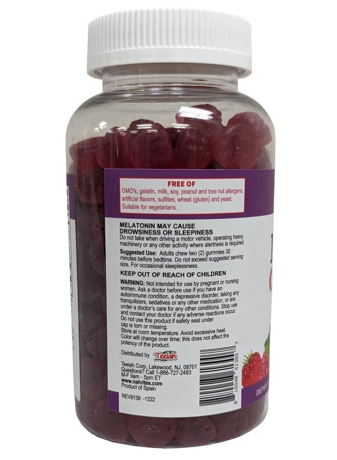 ناتفيتس علكات Natvites Melatonin Gummies Max Strength 10mg Pectin Gummies، تساعد في دعم النوم، بنكهة التوت، خالية من العقاقير بنسبة 100%، 180 قطعة (عبوة واحدة) - Image 1