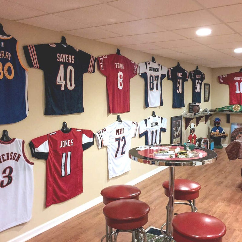 ChalkTalkSPORTS Jerseygenius | The Ultimate Display For All Jerseys | Shapes To Fit Any Sports Jersey (Single) | Versatile Hanger And Wall Display - Image 5