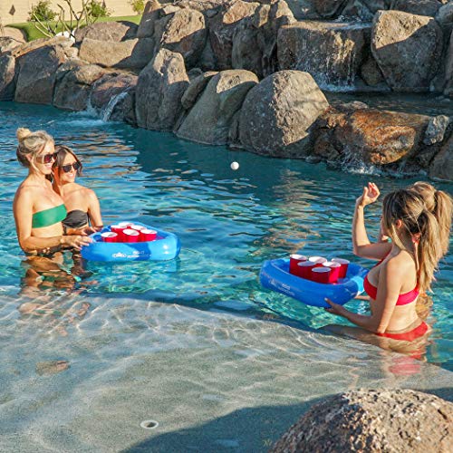 GoPong Pool Pong Rack Floating Beer Pong Set, Includes 2 Rafts and 3 Pong Balls - Image 3
