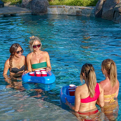 GoPong Pool Pong Rack Floating Beer Pong Set, Includes 2 Rafts and 3 Pong Balls - Image 2