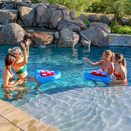 GoPong Pool Pong Rack Floating Beer Pong Set, Includes 2 Rafts and 3 Pong Balls - Image 4
