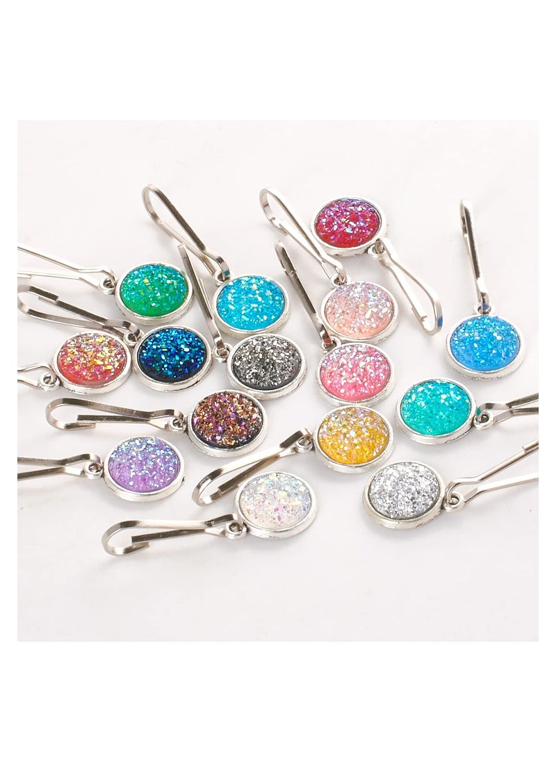 12Pcs Zipper Pull Charms, Handbags Zipper Pulls Backpacks Zipper Pulls Luggage Zipper Pulls Zipper Pulls Replacement Bling Zipper Handle Tab Tag Removable Zipper Pulls for Purses Luggage Backpacks