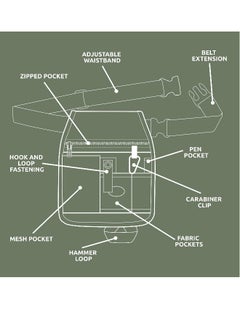 Generic 6 POCKET Tool Pouch Gardening Tools Belt Bag Portable Electrician's Tool Bag Adjustable Waist Tool Belt Pouch Single Side Tool Belt Pouch Canvas Construction for Carpenters Gardeners  - Image 3