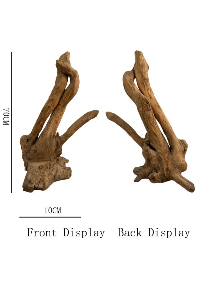 ديكور حوض السمك من الخشب الطافي الطبيعي، منحوتة جذر من الخشب الحقيقي بطول 70 سم، لتزيين حوض السمك، ديكور المنزل والحديقة، لمسة فريدة من نوعها من الخشب الطبيعي لحوض السمك وغرفة المعيشة - Image 3