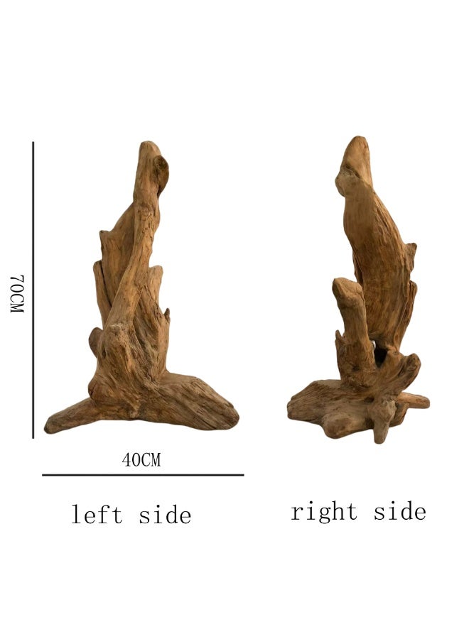ديكور حوض السمك من الخشب الطافي الطبيعي، منحوتة جذر من الخشب الحقيقي بطول 70 سم، لتزيين حوض السمك، ديكور المنزل والحديقة، لمسة فريدة من نوعها من الخشب الطبيعي لحوض السمك وغرفة المعيشة - Image 4