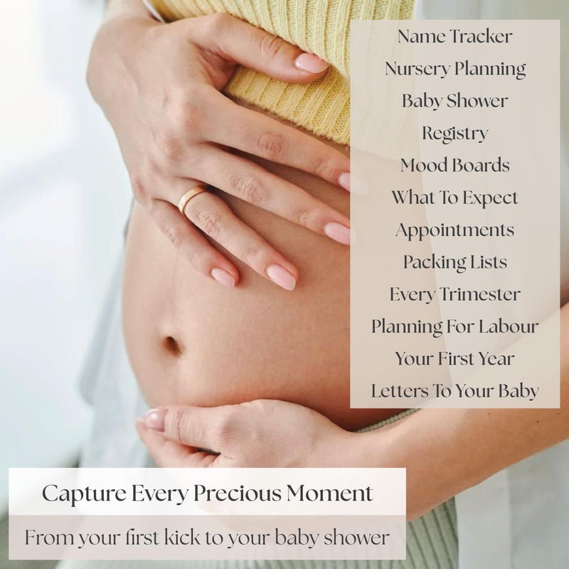 Bibi & Beau Watercolour - The Complete Pregnancy Journal & Baby Memory Book â€“ 196â€‘Page Weekly Keepsake Album with Mum Checklists, Packing Lists, Birth Plan, Ultrasound Photo Spaces & Firstâ€‘Year Milestones - Image 5