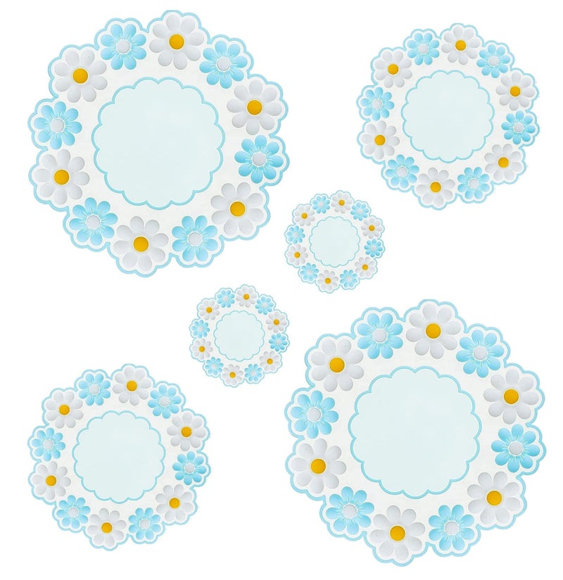 P Plus Fire Hot Pot Holder Hot Pads for Table & Countertop Non-Slip Silicone Trivet Mat (Blue, Set of 3, Big-Medium-Small Size) - Image 1