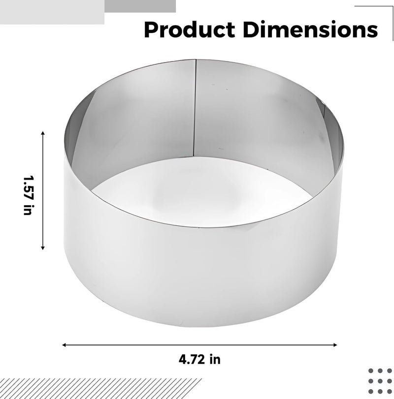 6 Pieces Round Cake Models, 4.7 X 1.6 in, Stainless Steel Mousse Loops, Rustproof Baking Cookie Cutter for Frying Eggs, Pancakes, Burgers, Home Use - Image 3