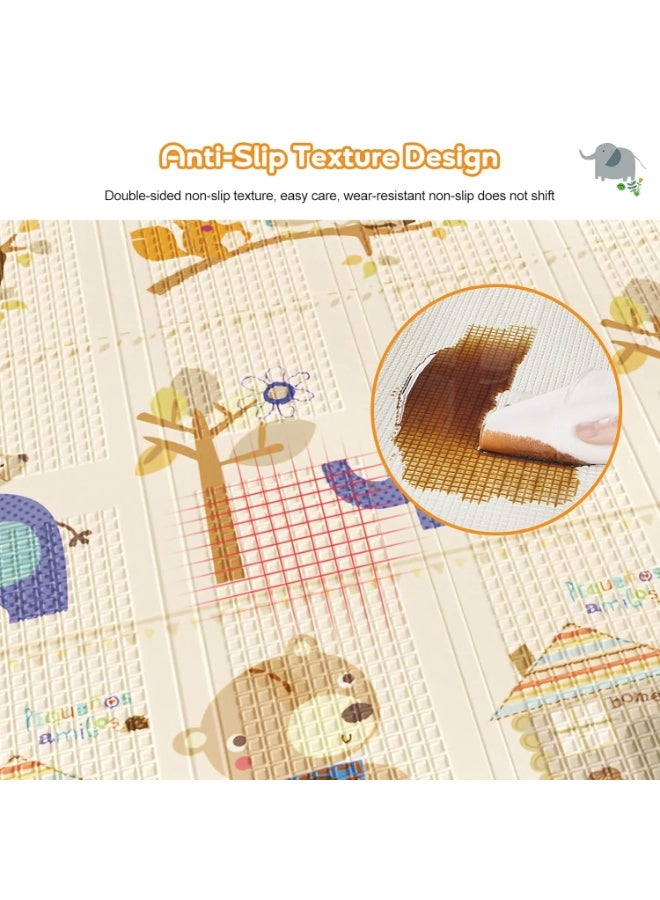 TRASSLE Foldable Baby Play Mat,Extra Large Waterproof Activity Playmats for Babies,Toddlers, Infants,Play & Tummy Time,Foam Baby Mat for Floor,Non-Slip Waterproof Crawling Mat  - Image 5