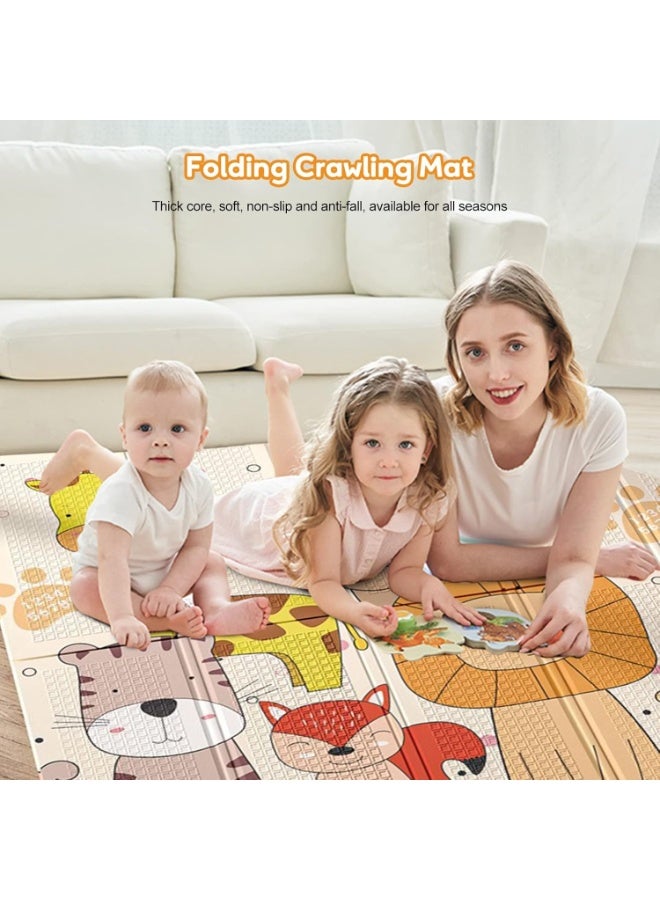 TRASSLE Foldable Baby Play Mat,Extra Large Waterproof Activity Playmats for Babies,Toddlers, Infants,Play & Tummy Time,Foam Baby Mat for Floor,Non-Slip Waterproof Crawling Mat  - Image 3