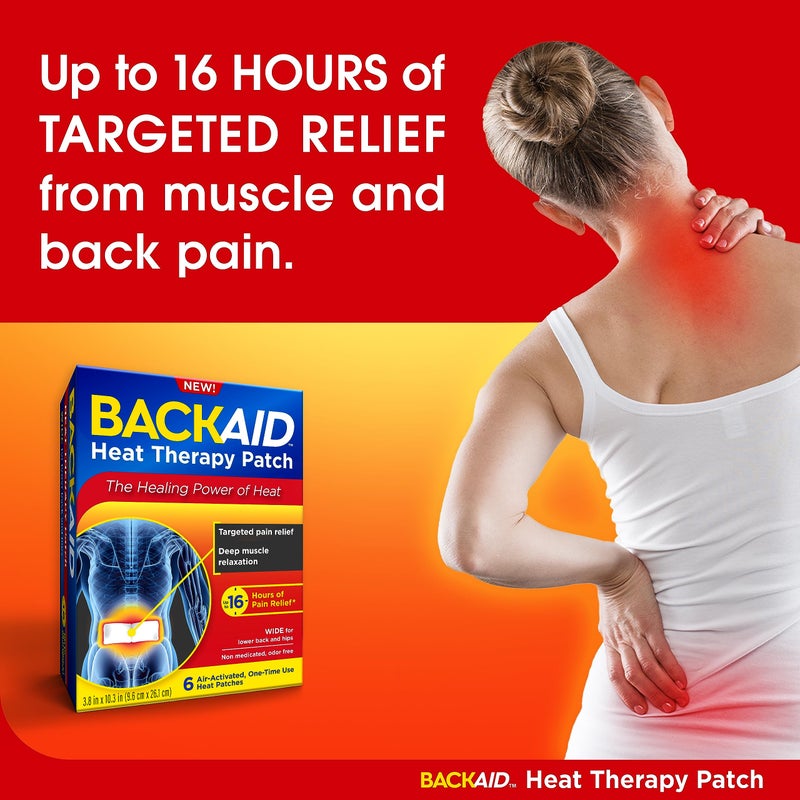 Backaid Heat Therapy Patch, Air-Activated Therapeutic Heat, Wide for Lower Back and Hip Pain Relief, 6 Count - Image 5