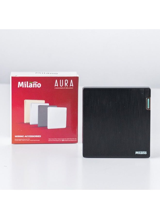 milano مفتاح ميلانو 10A 1G 1W مفاتيح كهربائية ومآخذ للأجهزة المنزلية والمكاتب والفنادق ومشاريع البناء التقليدية Aura Blk - Image 4