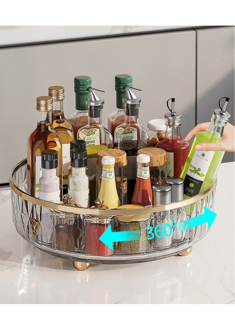 360 Degree Full Rotatable Storage Rack Organizer Stand, Clear Multi-Scene Holder for Kitchen and Bathroom - Image 5
