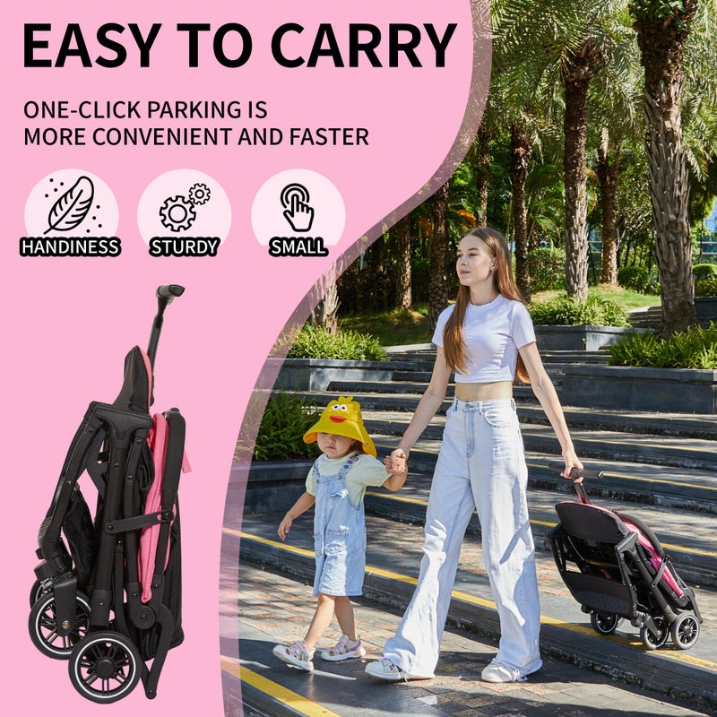 Cool Kids Travel Stroller, Lightweight Baby Stroller with Automatic Folding Function Suitable for Walking Shopping and Amusement Parks - Image 5