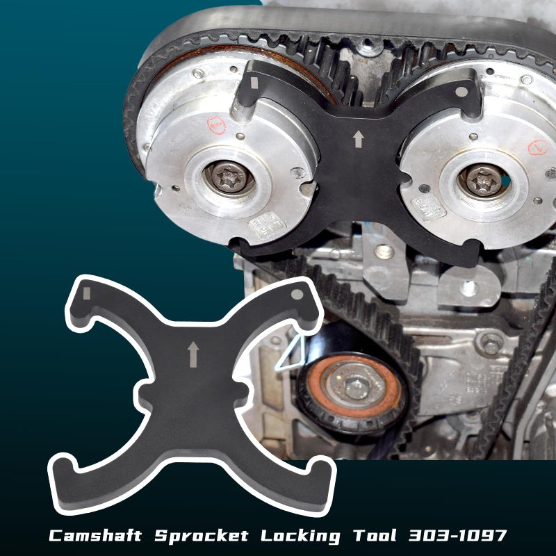 Yuesstloo 13PCS Engine Camshaft Timing Locking Tool Kit & Flywheel Locking Tool 303-393, Compatible with Ford 1.5 1.6 Focus Fiesta Mazda Fusion VCT Ecoboost, with Carrying Case & Gloves - Image 3