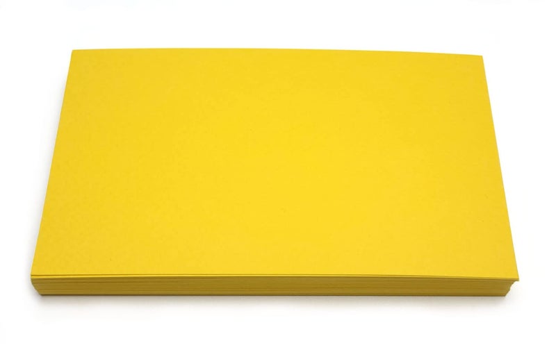 PPAPPAPPIYO 50 Pack 3x5 Colored Index Cards, 180gsm Premium Textured Blank Flash Cards, Heavyweight Cardstock for Study, Recipes, and DIY Crafts (yellow) - Image 1